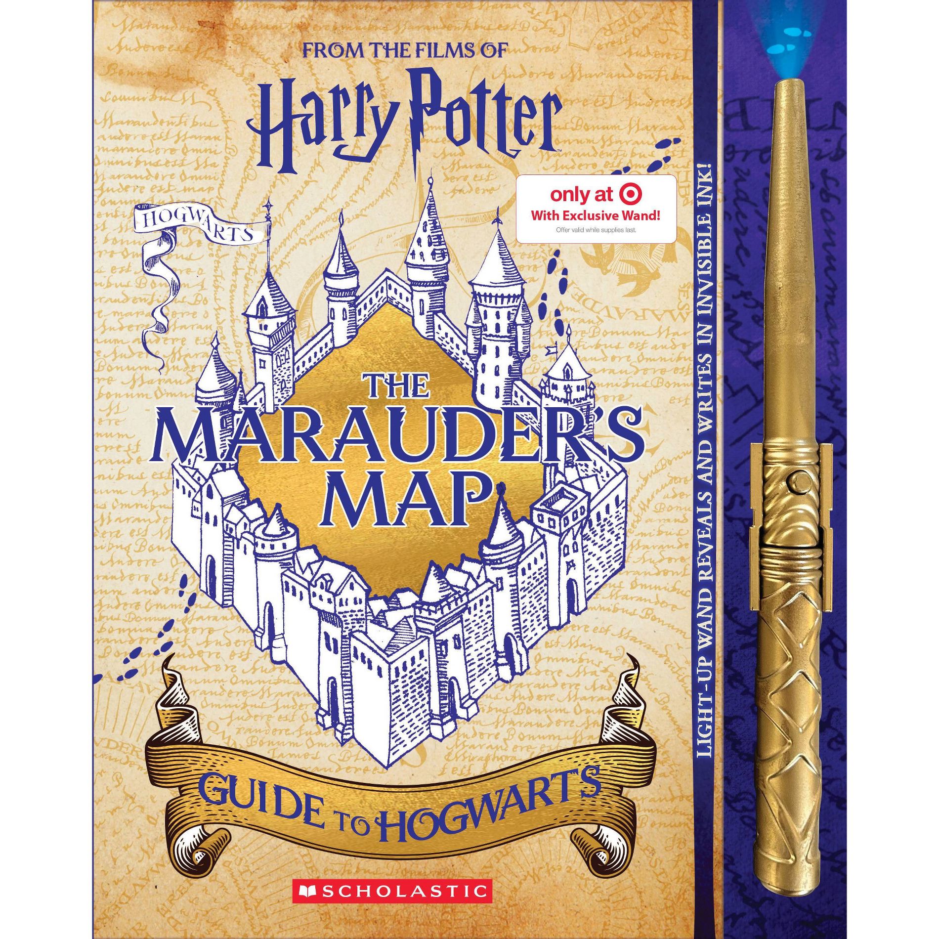 HARRY POTTER: MARAUDER'S MAP GUIDE TO HOGWARTS - TGT Exclusive with gold wand