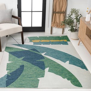 JONATHAN Y Shelby Coastal Vintage Abstract Palm Leaf Indoor/Outdoor Area Rug - 1 of 4