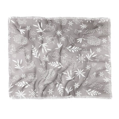 50"x60" Iveta Abolina Oslo Winter Tan Woven Throw Blanket Gray - Deny Designs