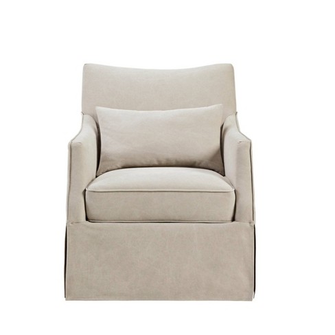 London Skirted Swivel Chair Beige Martha Stewart Target