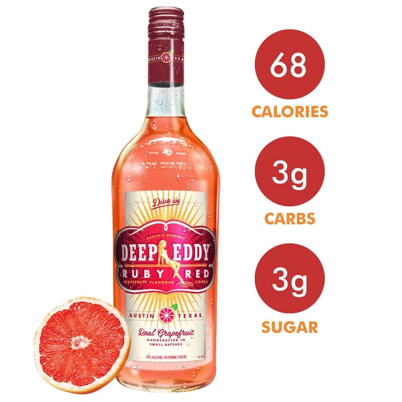 Deep Eddy Ruby Red Grapefruit Vodka - 750ml Bottle, 6 of 11