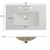 NicBex Modern 30" Freestanding Vanity Cabinets, Natural Wood Grain Bathroom Vanity with Ceramic Sink & 2 Full-Extension Drawers - 4 of 4