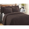 Set of 3 Queen Jullian Collection 100% Cotton Tufted Unique Luxurious Bold Stripes Design Bedspread Set Chocolate - Better Trends - 2 of 4