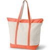 Lands' End Zip Top Long Handle Canvas Tote Bag - 3 of 4