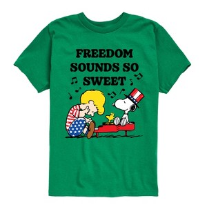 Boys' - Peanuts - Freedom Sounds So Sweet Short Sleeve Graphic T-Shirt - 1 of 4