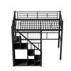 YOOCOZZ Twin Size Metal Loft Bed with Storage Staircase and Small Wardrobe - 4 of 4