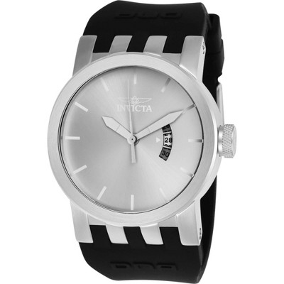 Invicta 25055 Men's DNA Silver Dial Black Silicone Strap Watch