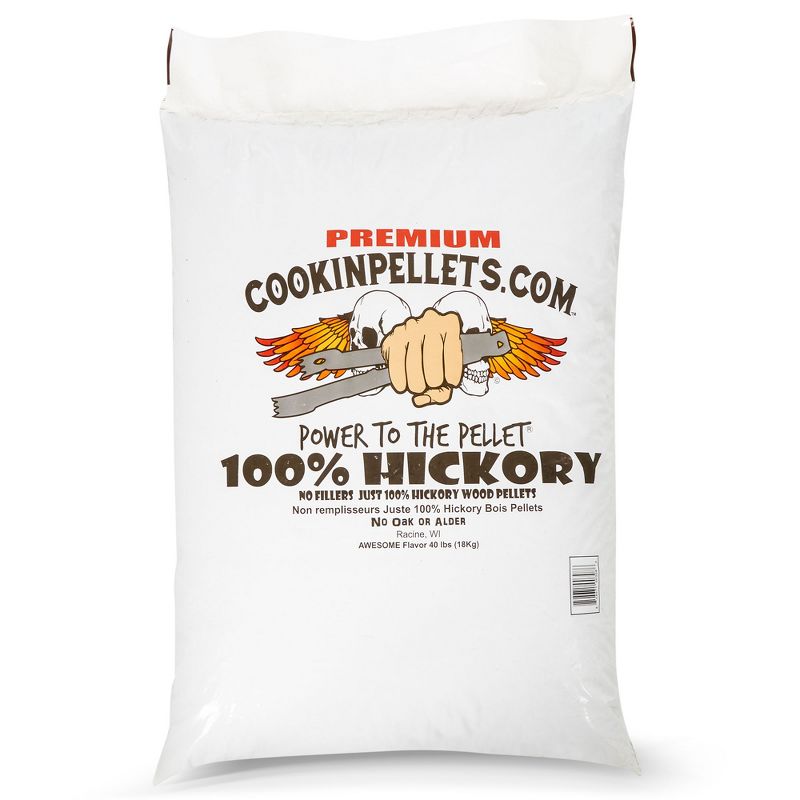 CookinPellets 40-Pound Premium Genuine Hickory Hardwood Grill Smoker Wood Pellets, No Bark, Fillers, and Flavor Oils, for Meat and Veggies (3 Pack), 2 of 7