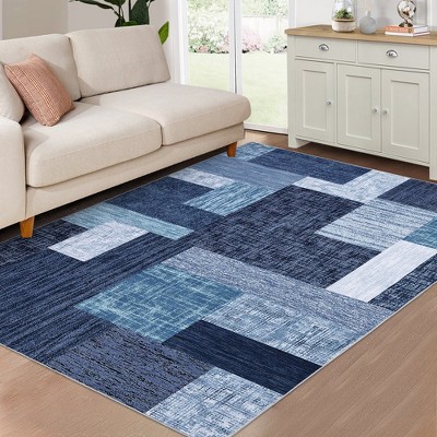 Modern Geometric Rug Washable Area Rug Home Decor for Living Room Bedroom Office