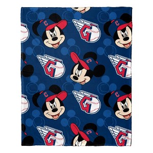 MLB Cleveland Guardians Mickey Silk Touch Throw Blanket and Hugger - 1 of 3