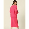Seta T Womens' Winter Casual Crewneck Sweater Midi Skirts with Pockets Lounge Set Two Pieces - 4 of 4