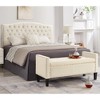 Airsurfer Upholstered Tufted Button Storage Bench with nails trim,Entryway Living Room Soft Padded Seat with Armrest,Bed Bench - 4 of 4
