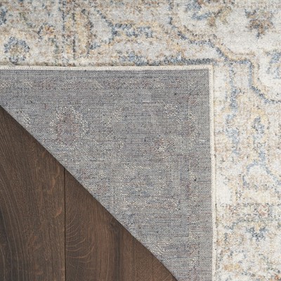 Grey Multicolor Synthetic Medallion Runner Rug 2'2" x 8'