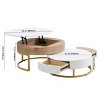 Round Lift Top Nesting Coffee Table Set with Storage Drawers,31.5" & 27.6" Tabletop for Living Room-Baofuwish - 4 of 4