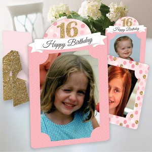 Big Dot of Happiness Sweet 16 - 16th Birthday Party 4x6 Picture Display - Paper Photo Frames - Set of 12 - 1 of 4