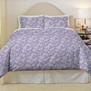 Pointehaven 180 GSM Brushed Soft Cotton Heavy Weight Flannel Printed Oversized Duvet Set - 1 of 4