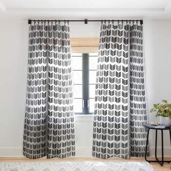 Avenie Boho Arrows Black 96" x 50" Single Panel Sheer Window Curtain - Society6