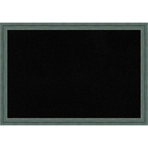 39"x27" Upcycled Wood Frame Black Cork Board Teal/Gray - Amanti Art - 1 of 4