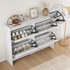 Shoe Cabinet with 2-4 Flip Drawers, Wooden Shoe Organizer with Adjustable Shelf, Shoe Storage for Entryway, Hidden Shoe Cabinet - 4 of 4
