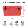 Gulches Red outdoor Camping Picnic Fishing portable cooler 65QT Portable Insulated Cooler Box - 4 of 4
