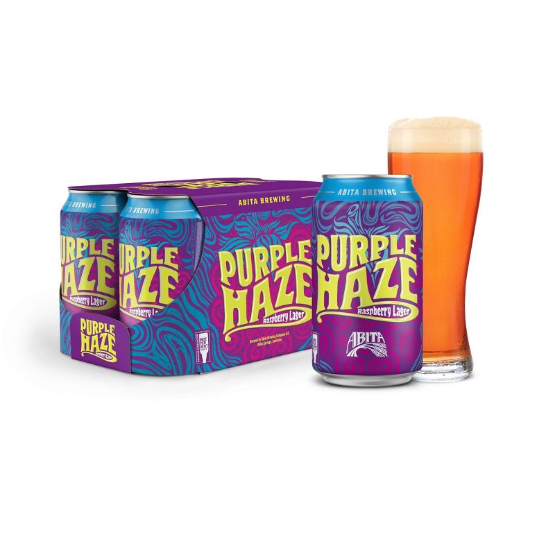 Abita Purple Haze Raspberry Lager Beer - 6pk/12 fl oz Cans, 5 of 13