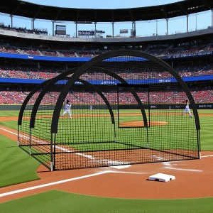 Outdoor Baseball Batting Cage 32ft, Backyard Training Net with Frame for Baseball, Softball & Golf Practice - 1 of 4