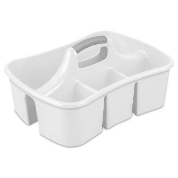 Sterilite Versatile Multi Use Large Home Divided Plastic Storage Tote Caddy with Compartments and Carry Handle for Bathrooms, Dorms