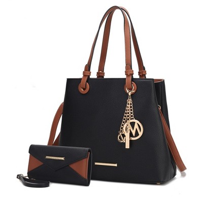 MKF Collection Kearny Vegan Leather Women’s Tote Bag with Wallet by Mia K- 2 pieces