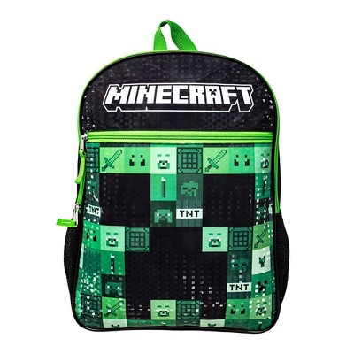 Minecraft Creeper 17 Laptop Backpack and Lunch Bag Set, 4-Piece