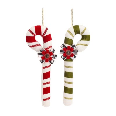 DEMDACO Hanging Candy Canes - 2 Assorted red