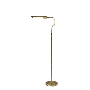 Adesso Zane Floor Lamp (Includes LED Light Bulb) with Smart Switch Antique Brass: ETL Listed, Adjustable Shade, Energy-Efficient - 1 of 3