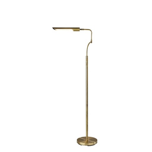 Adesso Zane Floor Lamp (Includes LED Light Bulb) with Smart Switch Antique Brass: ETL Listed, Adjustable Shade, Energy-Efficient - image 1 of 3