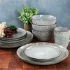 Meritage 16 Piece Reactive Glaze Stoneware Dinnerware Set in Grey - 2 of 4
