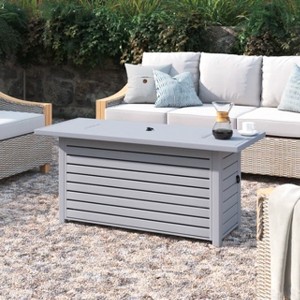 Rectangular Steel Outdoor Fire Pit Table with Stainless Steel Burner and Propane/Natural Gas Capability - 1 of 4