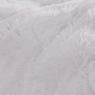 Sweet Home Collections 7 Piece Plush Shaggy Bed In A Bag Comforter & Sheet Set Faux Fur Decorative Fluffy Velvet Bedding, Queen, White/Pale Pink — фото 4
