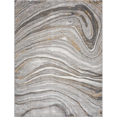 Hauteloom Live Marble Gray & Gold Area Rug