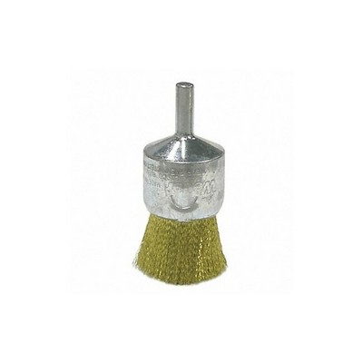 Weiler  Crimped Wire End Brush,Brass,1 In. 93805