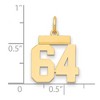 Black Bow Jewelry 14k Yellow Gold, Athletic Collection, Small Polished Number 64 Pendant - 2 of 3