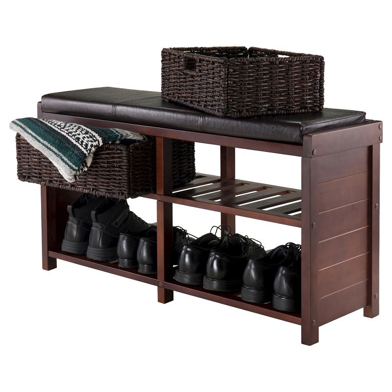 Colin Entryway Storage Bench with Cushion Cappuccino - Winsome, 4 of 6