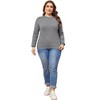 Agnes Orinda Women's Plus Size Long Sleeve Crewneck 2024 Fall Knit Casual Basic Pullover Sweaters - 3 of 4