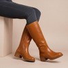CUSHIONAIRE Sawyer Genuine Leather Tall Chunky Heel Womens Boots - Pull On Casual Knee High Boots for Women - 2 of 4