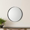 HomeRoots 24" Black Metal Round Framed Accent Mirror - 2 of 4