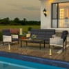 XINGHANZHENXUAN Blue 4-Piece Patio Dining Set, Rust-Resistant Outdoor Furniture with Comfortable Seating and Modern Design - 4 of 4