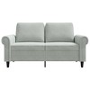 vidaXL Luxurious 2-Seater Sofa in Soft Light Gray Velvet with Sturdy Metal Frame - Cozy Seating Experience and Modern Design - 3 of 4
