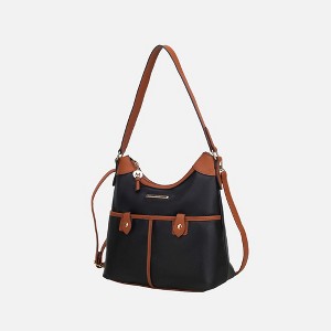 MKF Collection Harper Vegan Color Block Leather Women’s Shoulder Hobo Bag by Mia K - 1 of 4