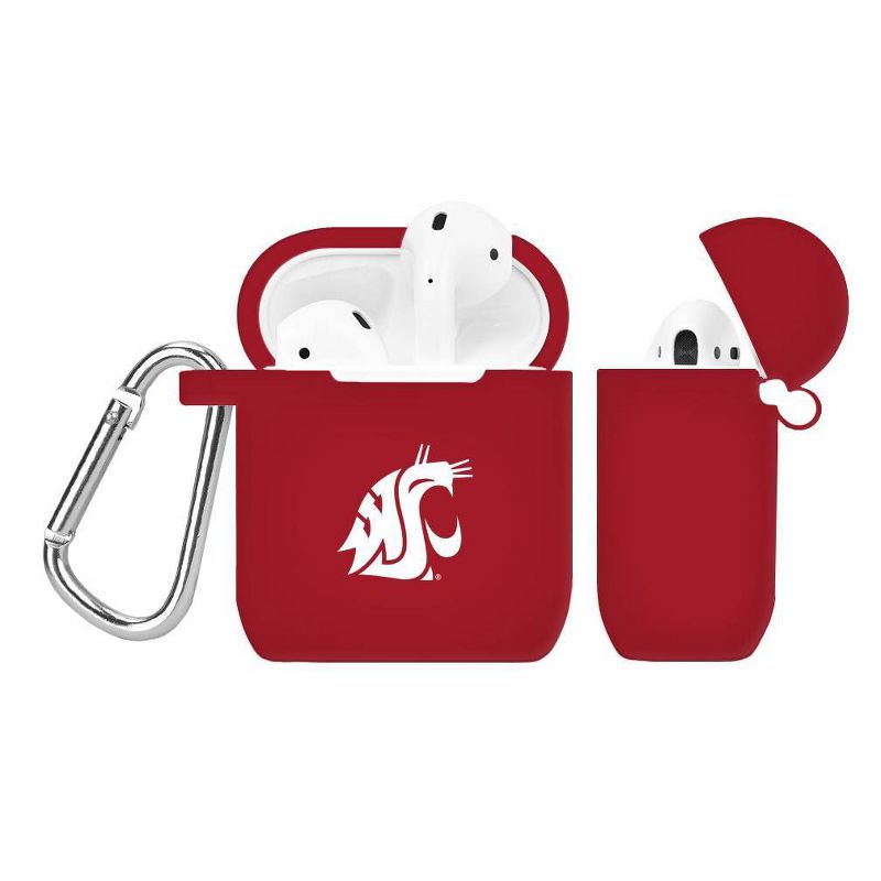 NCAA Washington State Cougars Silicone Cover for Apple AirPod Battery Case, 1 of 4