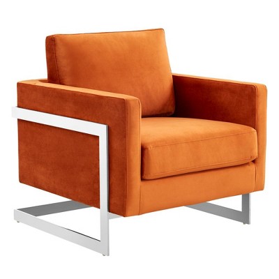 Lincoln Velvet Accent Chair with Chrome Steel Frame