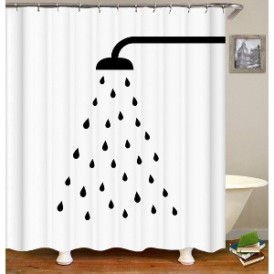 Water Drops Falling From The Nozzle Shower Curtains for Bathroom Waterproof Fabric Bath Curtain Durable Soft Stylish Bathroom Decor 72x72 Inch - 1 of 1