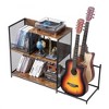 HDZNVF 3-Tier Record Player Stand with Guitar Holder, Turntable Stand with Storage Holds Up to 300 Albums - 4 of 4