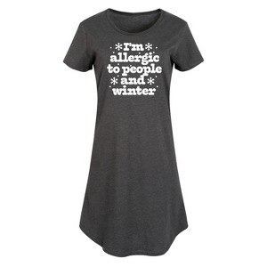 Women's - Instant Message - Winter Graphic T-shirt Dress - 1 of 4